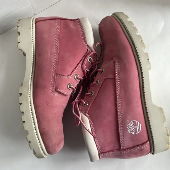 Y2K TIMBERLAND boots Womans 7.5 pink Nellie Ankle - Picture 11 of 13